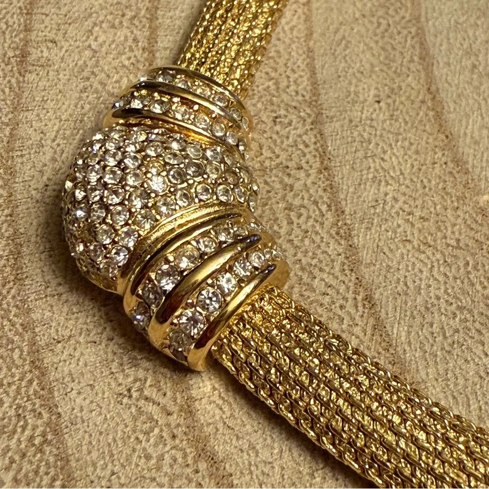 Vintage Christian Dior Danseuse Etoile Choker Gold Necklace - Picture 12 of 13